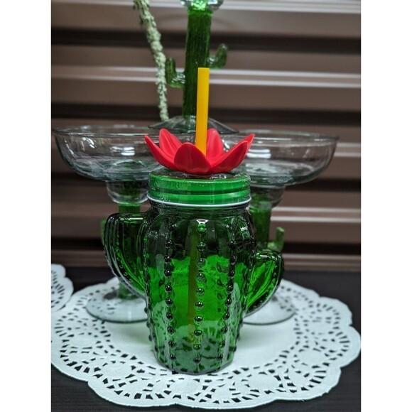 Cactus Margarita Bundle of Two 1- cactus tumbler 1- margarita glass - Picture 8 of 11
